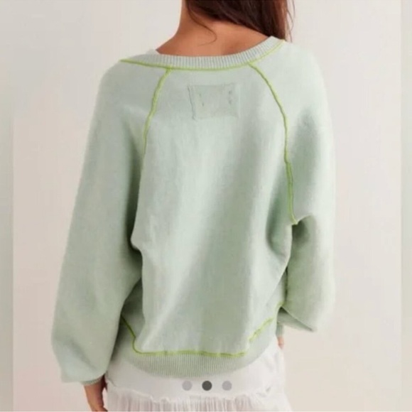 NWT Free People Oversized Cardigan Sweater Lime Green We The Free XS - Picture 4 of 14